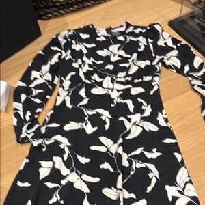 Elegant Black and White Floral Dress